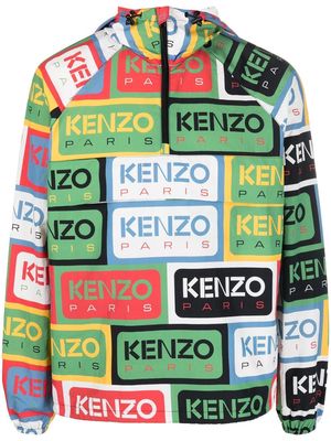 Kenzo Green Kenzo Labels Half Zip Windbreaker