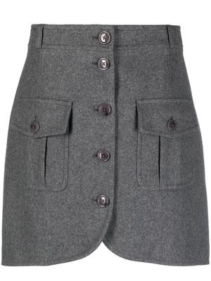 Kenzo high-waist buttoned miniskirt - Grey