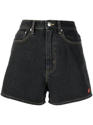Kenzo high-waisted denim shorts - Black