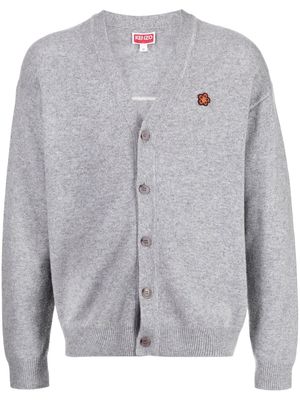 Kenzo intarsia-knit logo cardigan - Grey