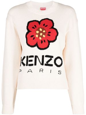 Kenzo intarsia-knit logo jumper - Neutrals