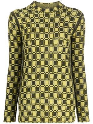 Kenzo intarsia-knit long-sleeve top - Yellow