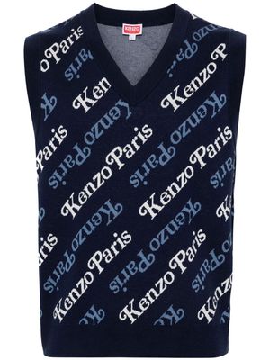 Kenzo intarsia-knit sleeveless jumper - Blue