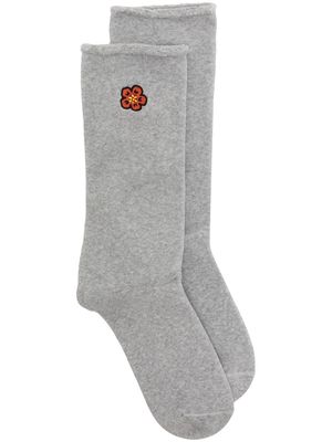 Kenzo intarsia-logo socks - Grey