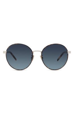 KENZO K Logo 57mm Gradient Round Sunglasses in Blonde Havana /Gradient Blue