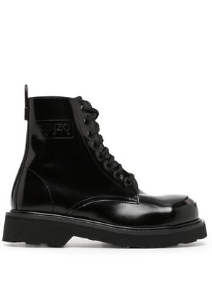 Kenzo Kenzosmile leather ankle boots - Black