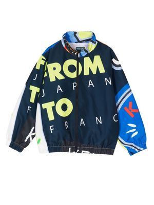 Kenzo Kids all-over graphic-print jacket - Blue