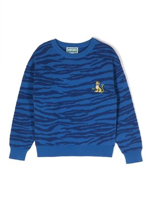 Kenzo Kids all-over print knitted jumper - Blue
