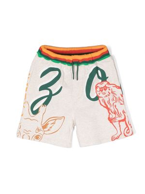 Kenzo Kids animal cartoon print shorts - Neutrals