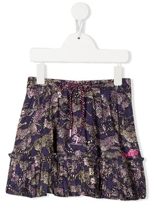 Kenzo Kids animal-print drawstring skirt - Purple