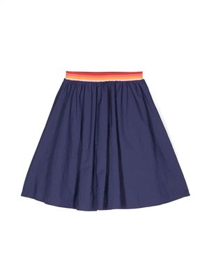 Kenzo Kids animal-print stripe-waist skirt - Blue
