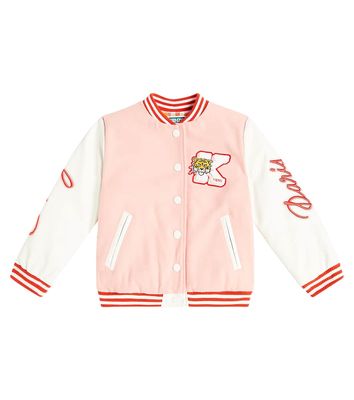 Kenzo Kids Appliqué embroidered varsity jacket