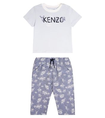 Kenzo Kids Baby logo cotton T-shirt and pants set
