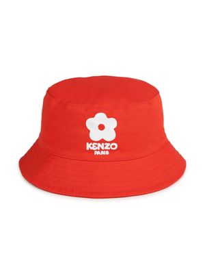 Kenzo Kids Boke Flower cotton bucket hat - Red