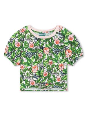 Kenzo Kids Boke-flower cotton T-shirt - Green