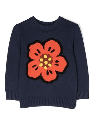 Kenzo Kids Boke Flower intarsia-knit jumper - Blue