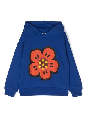 Kenzo Kids Boke Flower patch cotton hoodie - Blue
