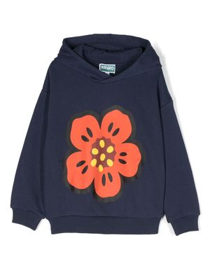 Kenzo Kids Boke Flower-patch hoodie - Blue