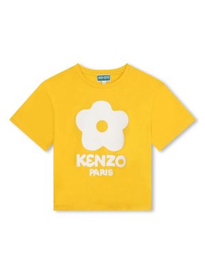 Kenzo Kids Boke Flower-print organic cotton T-shirt - Yellow