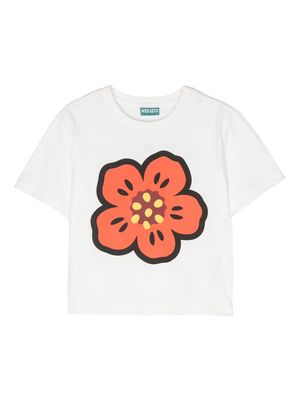 Kenzo Kids Broke flower cotton T-shirt - White