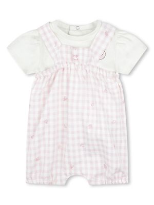 Kenzo Kids check-pattern cotton babygrow set - Neutrals