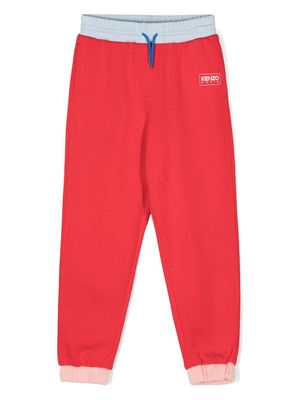 Kenzo Kids colour-block cotton blend track pants - Red