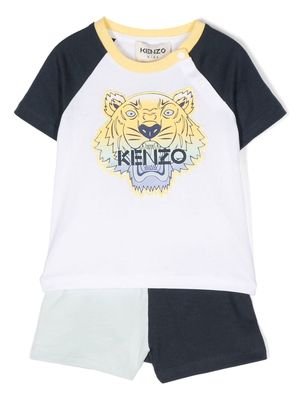 Kenzo Kids colour-block T-shirt set - White