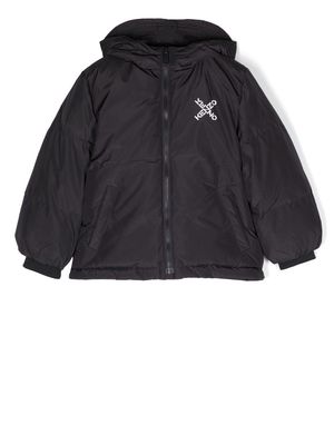 Kenzo Kids cross-logo padded jacket - Black