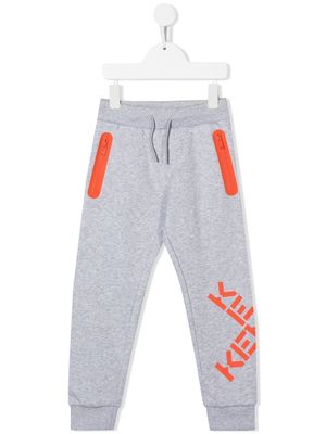 Kenzo Kids Cross logo-print track pants - Grey