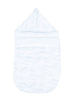 Kenzo Kids doodle-print hooded sleeping bag - Blue