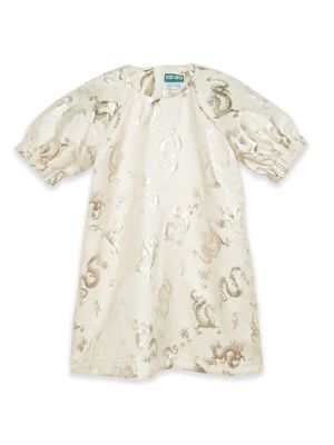 Kenzo Kids dragon-pattern jacquard dress - Neutrals