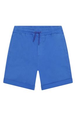 KENZO Kids' Drawstring Twill Shorts in 878-Electric Blue