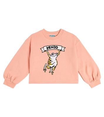Kenzo Kids Embroidered cotton-blend sweatshirt