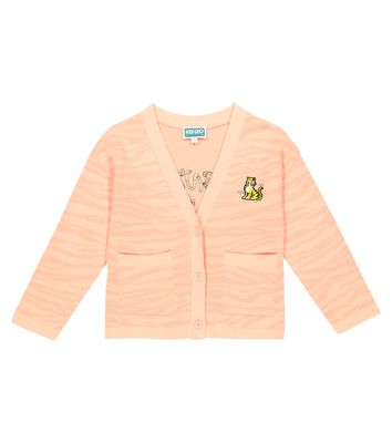 Kenzo Kids Embroidered cotton cardigan