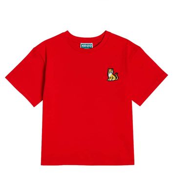 Kenzo Kids Embroidered cotton jersey T-shirt
