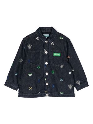 Kenzo Kids embroidered-design cotton jacket - Blue