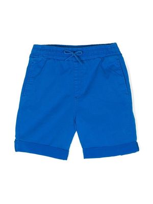 Kenzo Kids embroidered-logo cotton shorts - Blue