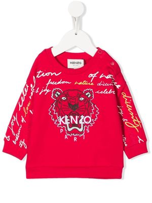 Kenzo Kids embroidered logo cotton sweatshirt - Pink