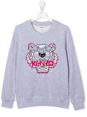 Kenzo Kids embroidered-logo detail sweatshirt - Grey
