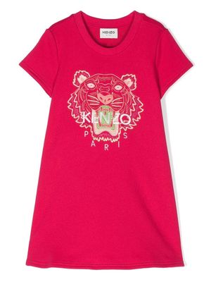 Kenzo Kids embroidered-logo dress - Pink