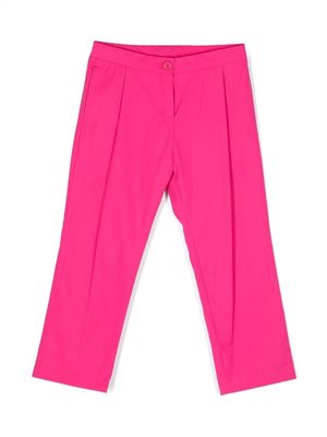Kenzo Kids embroidered-logo straight-leg trousers - Pink