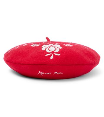 Kenzo Kids Embroidered wool-blend beret