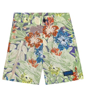 Kenzo Kids Floral cotton shorts
