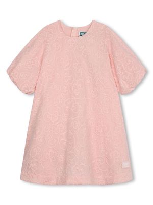 Kenzo Kids floral-embroidered cotton dress - Pink