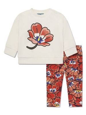 Kenzo Kids floral-print cotton trouser set - Red