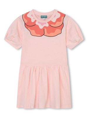 Kenzo Kids floral-print organic cotton dress - Pink