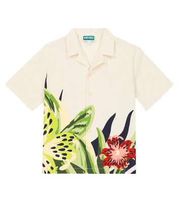 Kenzo Kids Floral printed cotton shirt