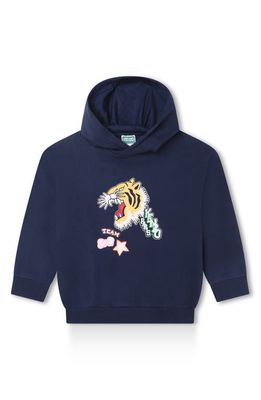 KENZO Kids' French Terry Graphic Hooded Sweatshirt in 84A-Navy