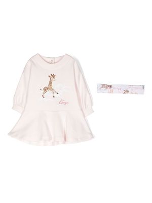 Kenzo Kids giraffe-print cotton dress set - Pink