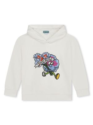 Kenzo Kids graphic-print cotton hoodie - Neutrals